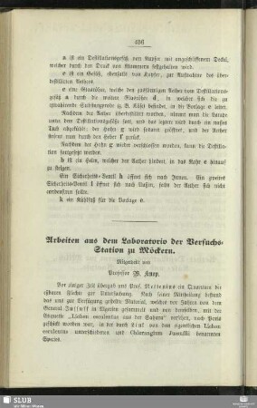 Arbeiten aus dem Laboratorio der Versuchs-Station zu Möckern