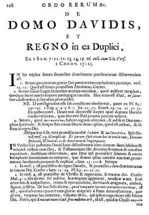 Ordo Rerum &c. De Domo Davidis, Et Regno in ea Duplici, [...]
