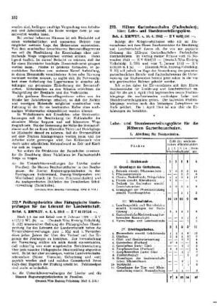 Prüfungsberichte über Pädagogische Staatsprüfungen für das Lehramt der Landwirtschaft : [Amtliche Erlasse] ; [Amtlicher Teil]