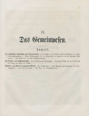 II. Das Gemeinwesen