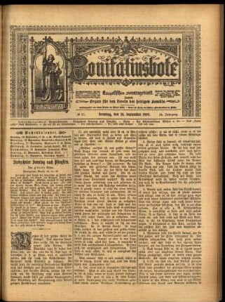 Erste Ausgabe vom Sonntag, den 15. September 1907.