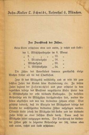 Zahn-Pflege : Regeln über Pflege und Erhaltung der Zähne nebst einem Anhange: Ueber künstliche Zähne