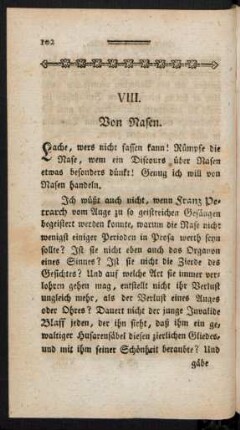 VIII. Von Nasen.