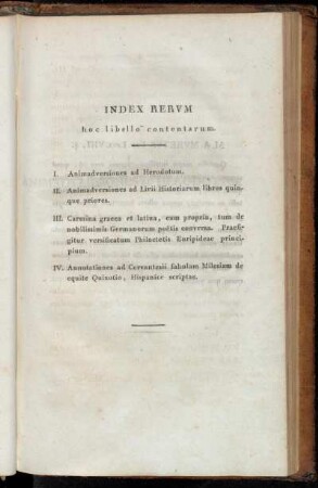 Index Rerum hoc libello contentarum