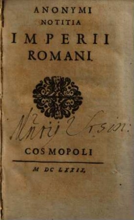Anonymi notitia imperii Romani