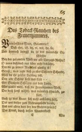 Das Toback-Rauchen des Frauenzimmers