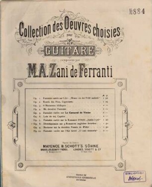 Divertissement sur 3 romances Anglaises favorites : Op. 8