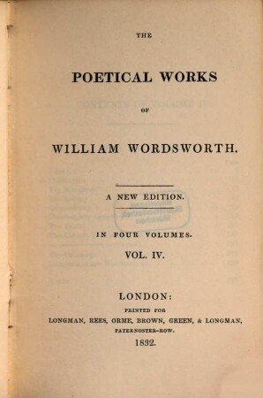 The poetical works of William Wordsworth : in four volumes. 4