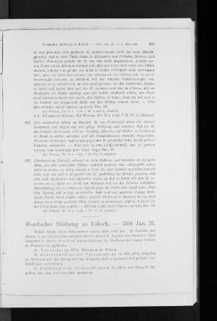 Wendischer Städtetag zu Lübeck. - 1504 Jan. 23.