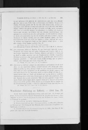 Wendischer Städtetag zu Lübeck. - 1504 Jan. 23.