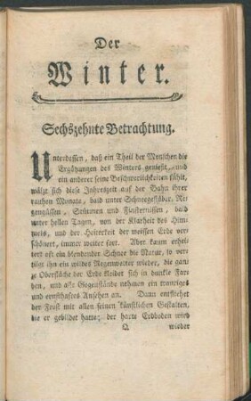 Der Winter. Sechszehnte Betrachtung.