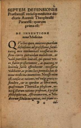 Libri Duo, Aureoli Theophrasti Paracelsi, utriusq[ue] medicine Doct. praestantiss. : I. Theophrasti Paracelsi Defensiones septem. II. De Tartaro, sive morbis Tartareis