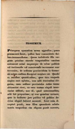Commentatio de veterum in Germania provincialum ordinum origine atque natura