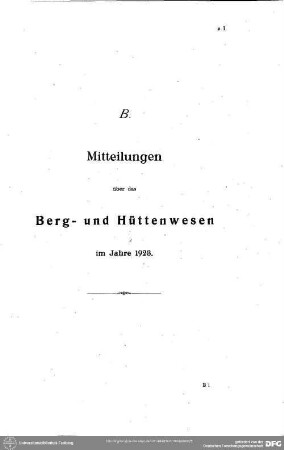 Mitteilungen über das Berg- und Hüttenwesen. Bergbau