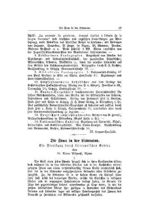 Die Frau in der Litteratur : ein Streifzug durch litterarisches Gebiet