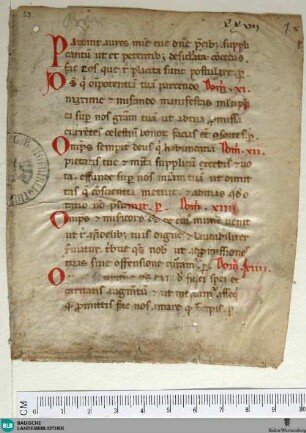 Aus einem Breviarium, Fragment - Cod. Aug. Fr. 53