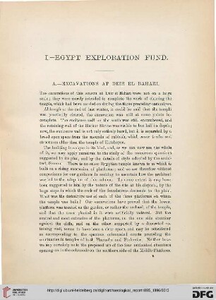Egypt Exploration Fund, [6]: Excavations at Deir el Bahari