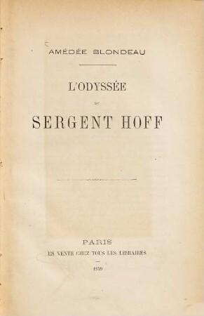 L' Odyssée du sergent Hoff