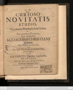 De Curioso Novitatis Studio