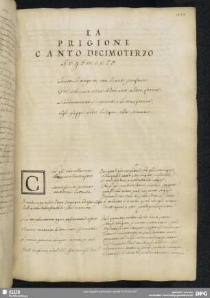 La Prigione Canto Decimoterzo