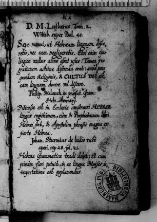 ha- Lashon ha-Ivrit be-Latinit : SUB Hamburg Cod. hebr. 325