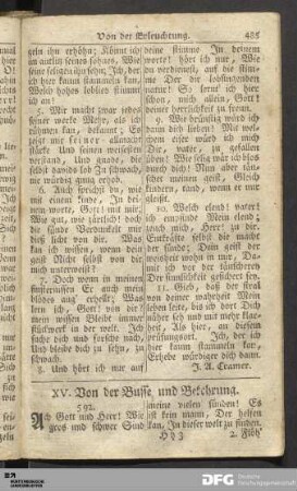 XV. Von der Busse und Bekehrung.