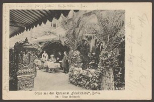 Ansichtskarte Innenhof Restaurant Friedrichshof, Friedrichstraße