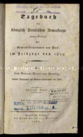 Chronik über die preußische Armee im Russlandfeldzug 1812, Bd. 2