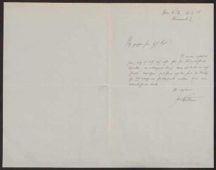 Schreiben an Hermann Muthesius (Brief)