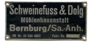 Schweinefuss & Dolg Mühlenbauanstalt, Nr.: 52.1621