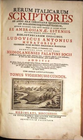 Rerum italicarum Scriptores, 22