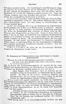 367-368, Die Zulassung der Volksschullehrer zum Schöffenamt in Jugendgerichtssachen