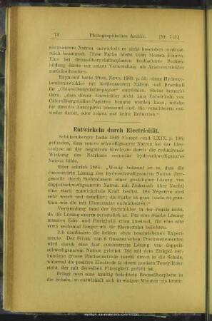 Entwickeln durch Electricität
