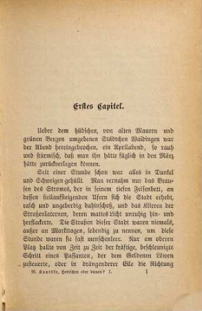 Herrschen oder Dienen? : Roman in zwei Bänden, I