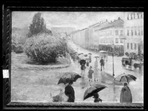 Regenwetter auf Karl Johan