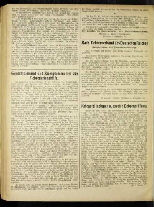 Kriegsteilnehmer u. zweite Lehrerprüfung