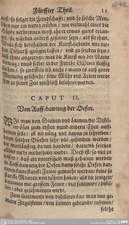 CAPUT II. Von Auff-bawung der Oefen.