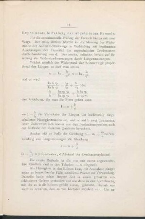 Experimentelle Prüfung der abgeleiteten Formeln.