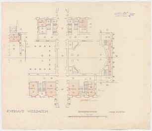 Thiersch, Friedrich von; Wiesbaden; Kurhaus - Grundriss Zwischengeschoss