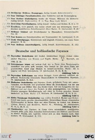 Deutsche und holländische Fayence (Nr. 181-232)
