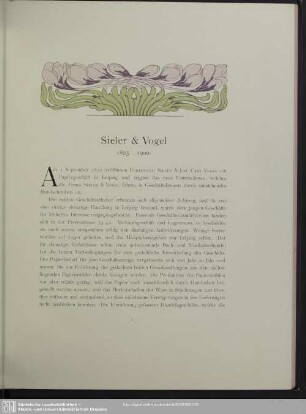 Sieler & Vogel 1825 - 1900.