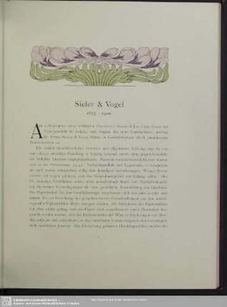 Sieler & Vogel 1825 - 1900.