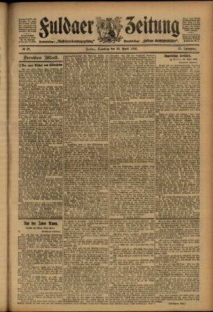 Zweite Ausgabe vom Samstag, den 28. April 1906.