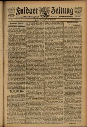 Zweite Ausgabe vom Samstag, den 28. April 1906.