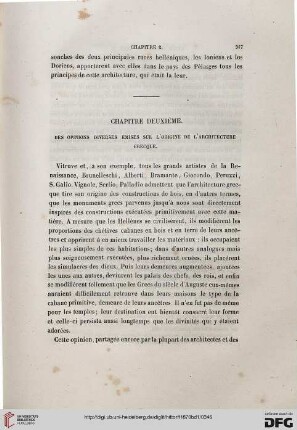 Chapitre deuxième. Des opinions diverses émises sur l'origine de l'architecture grecque
