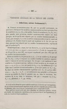 PRINCIPES GÉNERAUX DE LA THÉORIE DES LIMITES.