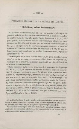 PRINCIPES GÉNERAUX DE LA THÉORIE DES LIMITES.