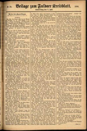 Zweite Ausgabe vom Donnerstag, den 07. Juli 1898.