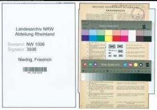 Entnazifizierung Friedrich Niedrig , geb. 05.05.1901 (Beamter)