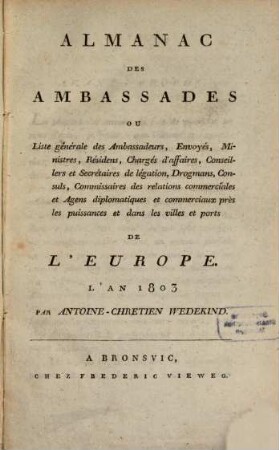 Almanac des Ambassades